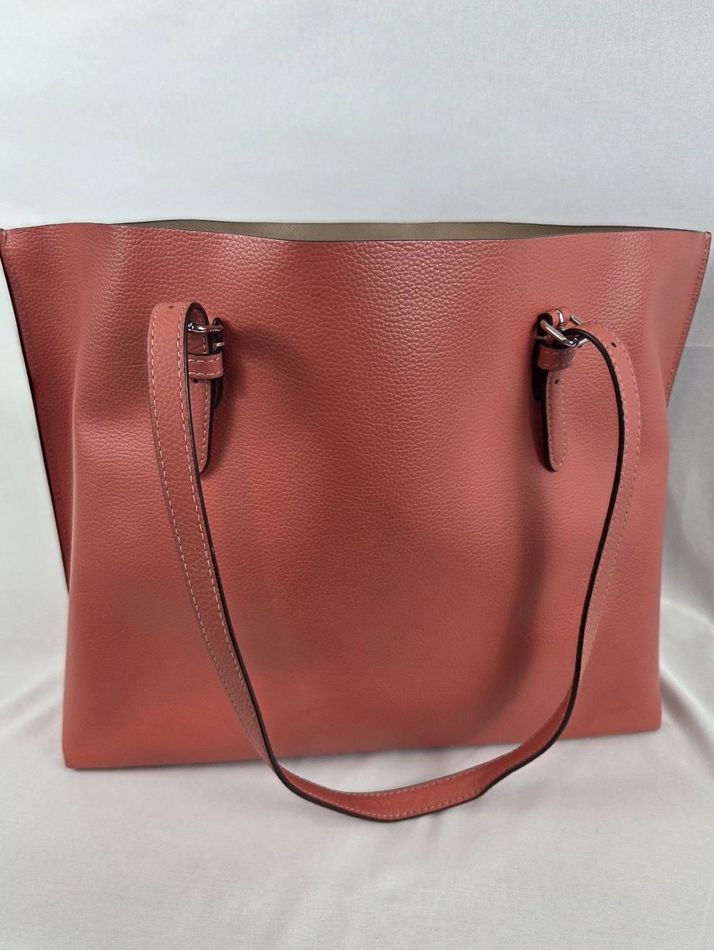 Coach Coral Mollie 25 Pebble Leather Tote Shoulder Bag - Picture 3 of 13